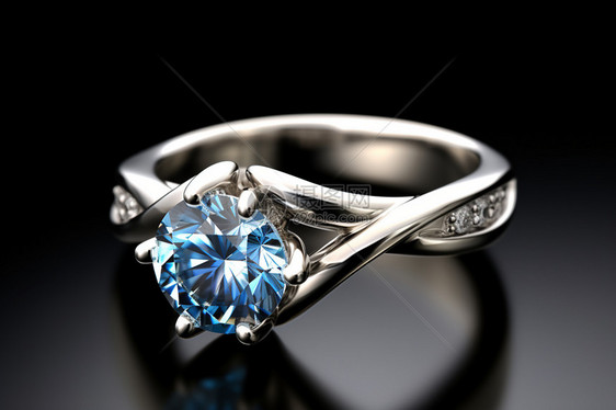 奢华的蓝钻戒指图片