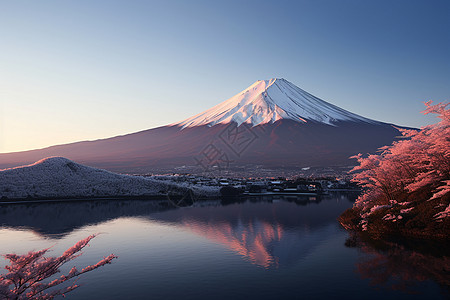 富士山的倒影图片