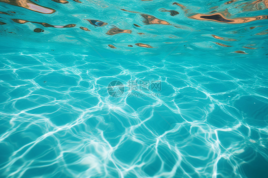 碧蓝的泳池背景图片