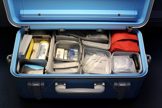 一个蓝色的手提箱图片