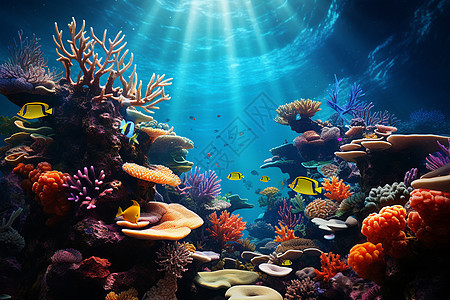 海底美丽的珊瑚礁图片