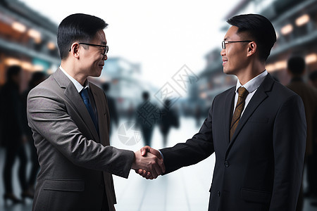 两个商务人士握手背景图片