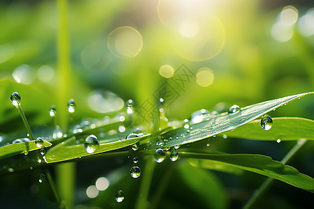 小草上的露水图片