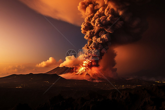 火山爆发岩浆图片