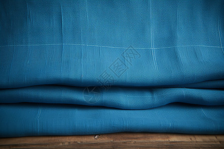柔软的蓝色棉麻布图片