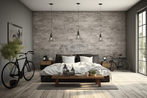 现代风格卧室的灰白色设计图片
