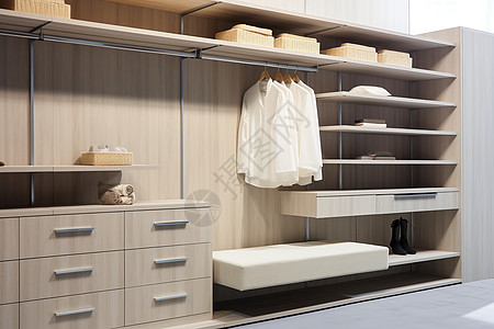 家具衣柜现代简约风格的衣柜。背景