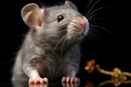 一只灰色的小老鼠图片