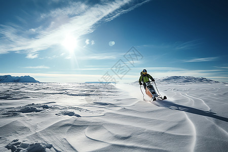 冰天雪地上的速度狂飙者图片