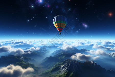 飞翔的热气球图片