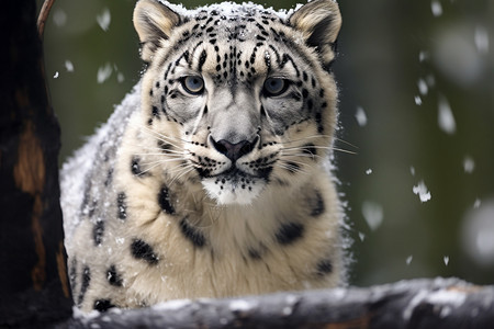 野生的雪豹图片