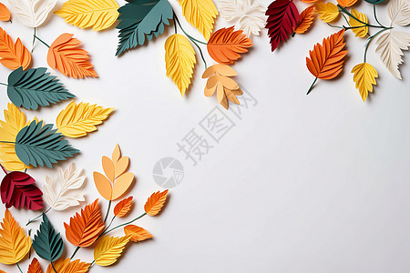 秋天的树叶背景背景图片