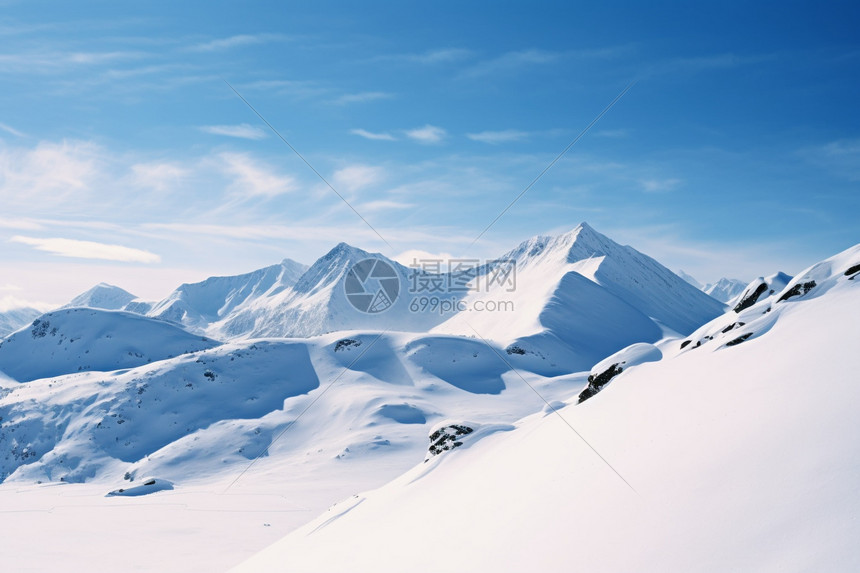 美丽的雪山景观图片