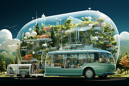未来环保的公交车图片