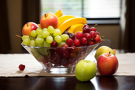 水果大杂烩葡萄果盘高清图片