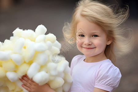 甜蜜的棉花糖少女背景图片