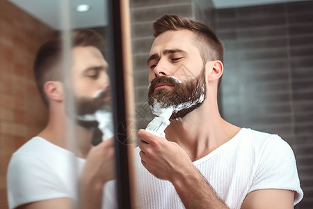 修剪胡须的男人图片