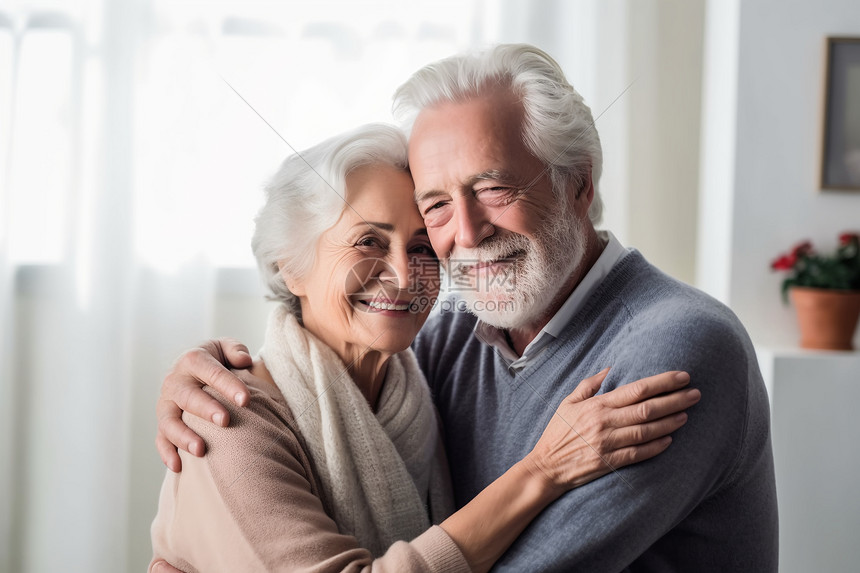 感情和睦的老年人图片