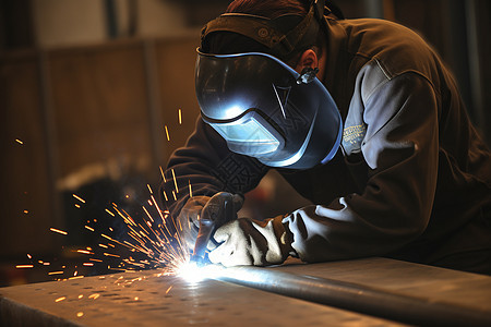 工厂焊接金属的工人图片
