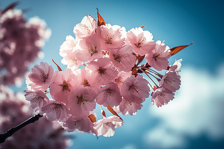 花园中盛开的美丽樱花图片