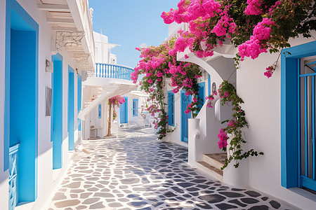 希腊的白色村落图片
