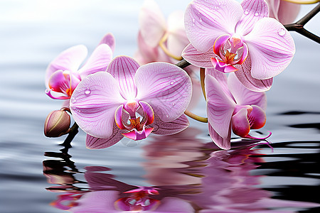 水中花朵的倒影图片