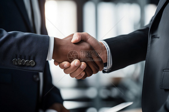 商务合作中的握手仪式图片