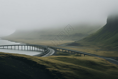 迷雾中的长桥图片