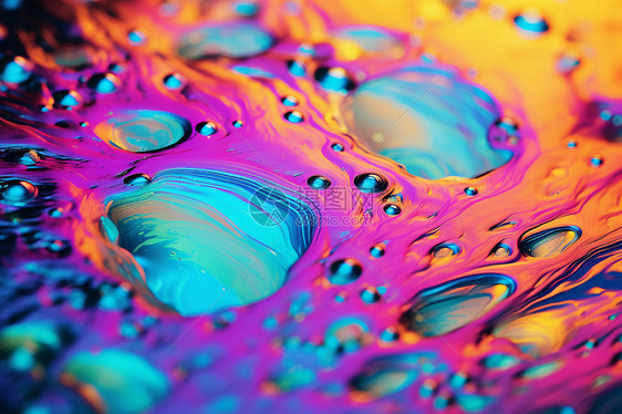 流动的虹彩色液体图片