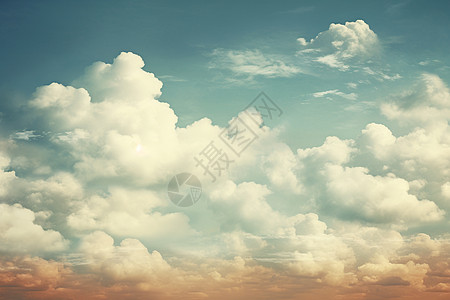 天空中的白云背景图片