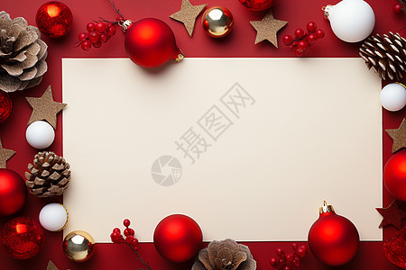圣诞节白红装饰图片