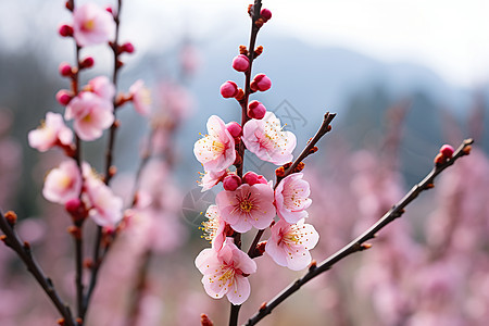 粉色花树争艳图片