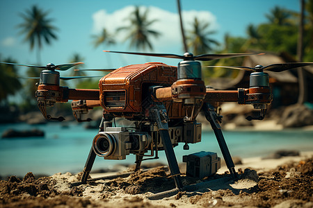 海滩上的无人机图片