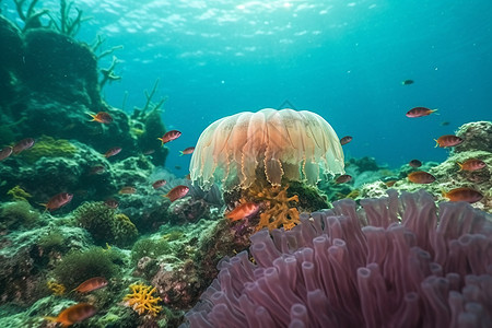 海底的水母图片