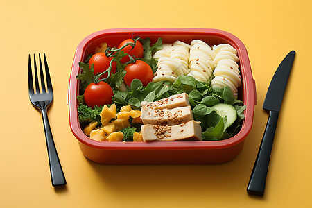 健康饮食的餐盒图片