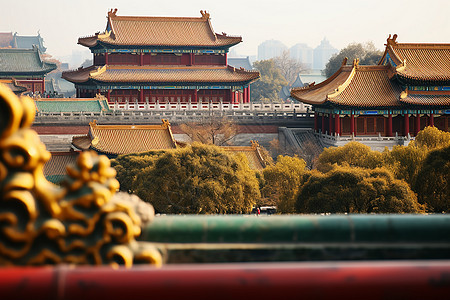 庄严的古代宫殿建筑景观高清图片