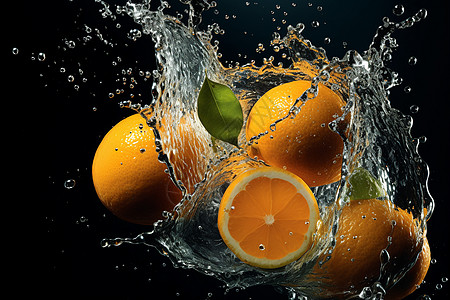水源中的橙子图片