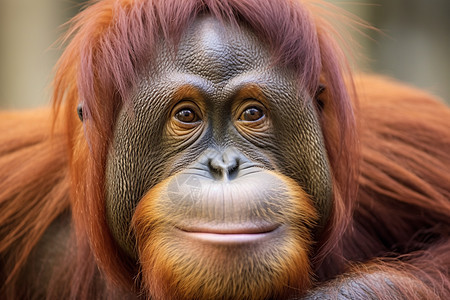 户外野生的红毛猩猩背景图片