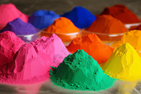 染料粉末彩色沙子高清图片