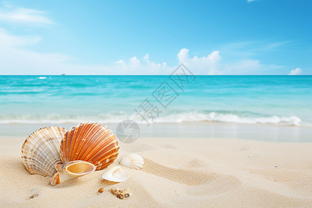 沙滩上的美丽贝壳图片