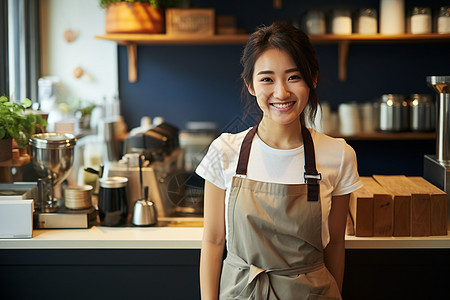 热情的女店员背景图片