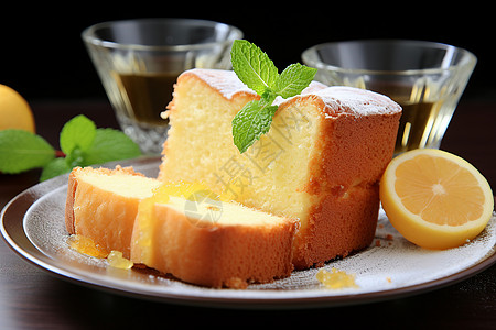 日本小零食烘焙的柠檬蛋糕背景