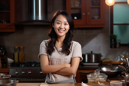 厨房里的女子图片