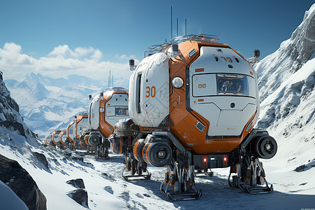 雪地探险的机器图片