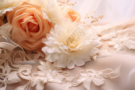 婚纱上的花朵图片