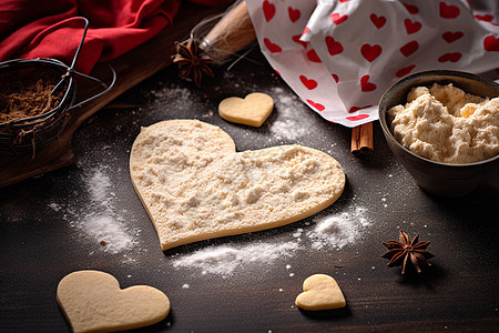 浪漫的心形饼干图片