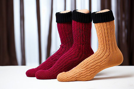 冬季保暖的针织袜子图片