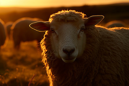 乡村农场中养殖的绵羊图片