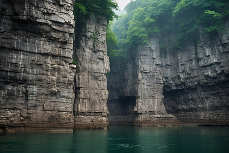 夏季山间岩石大峡谷的美丽景观图片