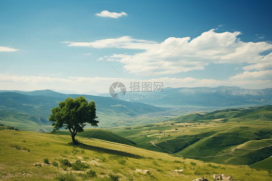 夏季山谷的美丽景观图片